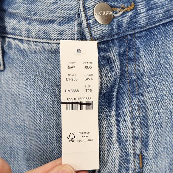 J.Crew 84' Low Rise Distressed Wide Leg Jean Synniva Wash Size 26 Tall NWT - Picture 7 of 10